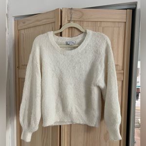London Kaye white fluffy sweater. Size Small